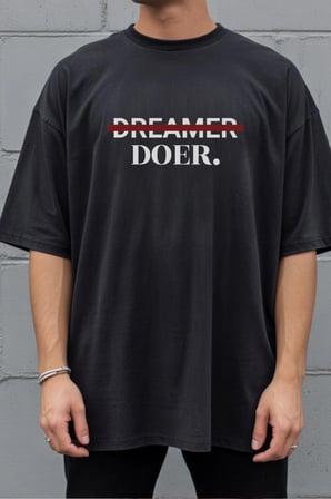 Unisex Oversize 24/1 Penye Dtf Baskılı Tişört - Dtf293
