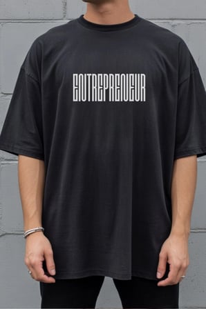 Unisex Oversize 24/1 Penye Dtf Baskılı Tişört - Dtf297