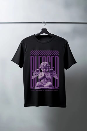 Unisex Oversize 24/1 Penye Dtf Baskılı Tişört - Dtf69