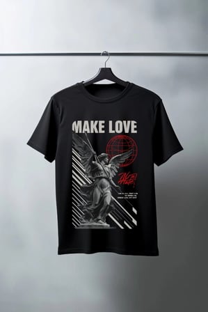 Unisex Oversize 24/1 Penye Dtf Baskılı Tişört - Dtf78