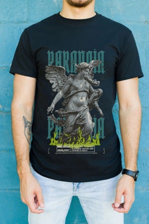 Unisex Oversize 24/1 Penye Dtf Baskılı Tişört - Dtf93
