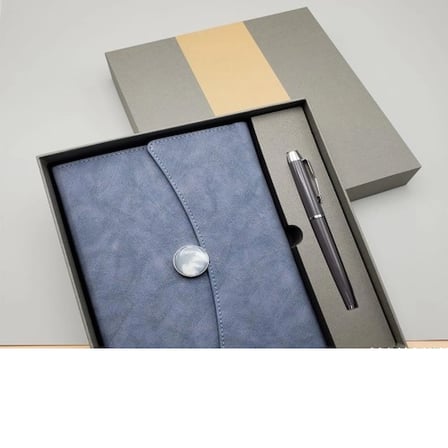 Özel Kutulu Deri Defter Ve Roller Kalem Seti