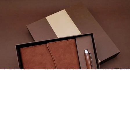 Özel Kutulu Deri Defter Ve Roller Kalem Seti