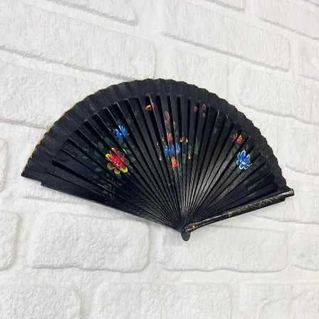 Bambu Çift Taraflı Siyah Yelpaze 12'li Paket