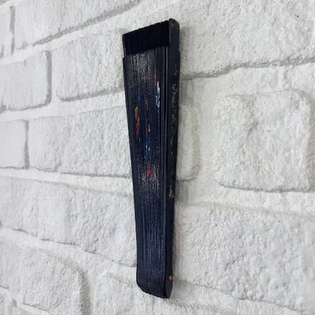 Bambu Çift Taraflı Siyah Yelpaze 12'li Paket