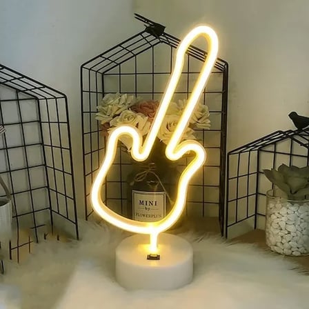 Neon Gitar Masa Lambası