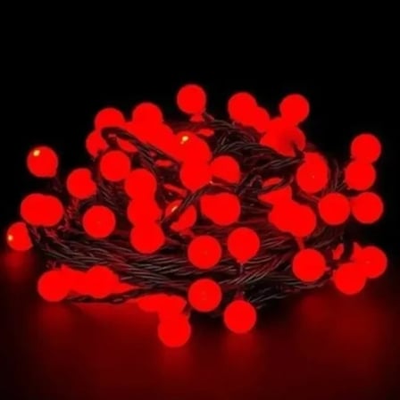 5m 28 Led Kırmızı Işık Şeffaf Kablo Fişli Eklemeli