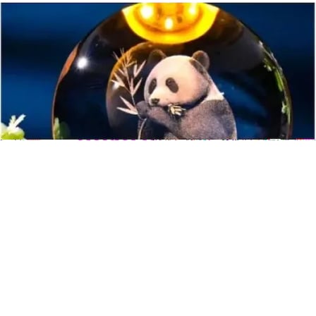 Dekoratif Panda Tasarımlı Ahşap Altlıklı Işıklı Cam Küre Büyük Boy Cam:8cm Ahşap:2cm