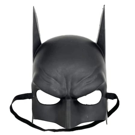 Siyah Renk Çocuk Boy Arkadan Lastikli Batman Maskesi A Kalite 20x14 Cm
