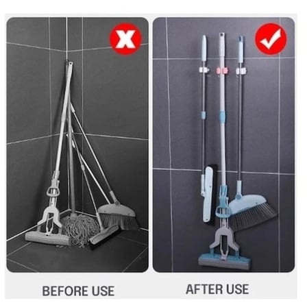 Yapışkanlı Pratik Mop Tutucu 4 Adet Beyaz
