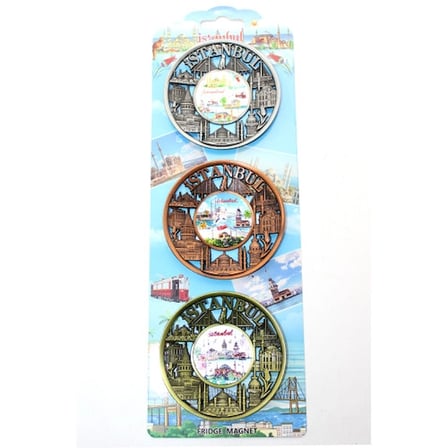 İstanbul Temalı Metal Magnet 3'lü Set
