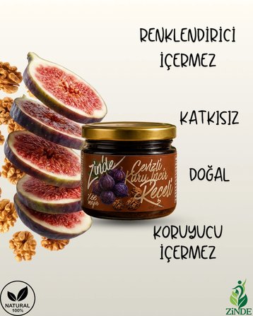 Cevi̇Zli̇ Kuru İ̇Nci̇R Reçeli̇ Doğal Geleneksel Üreti̇M Net:350Gram %65 Meyve Orani