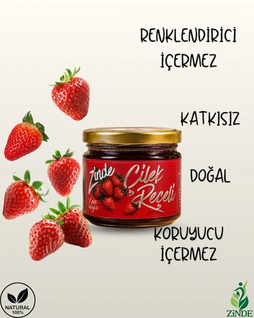 Çi̇Lek Reçeli̇ Doğal Geleneksel Üreti̇M Net:350Gram %65 Meyve Orani
