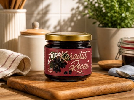 Karadut Reçeli̇ Doğal Geleneksel Üreti̇M Net:350Gram %65 Meyve Orani