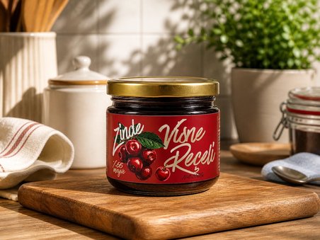 Vi̇Şne Reçeli̇ Doğal Geleneksel Üreti̇M Net:350Gram %65 Meyve Orani