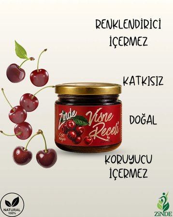 Vi̇Şne Reçeli̇ Doğal Geleneksel Üreti̇M Net:350Gram %65 Meyve Orani