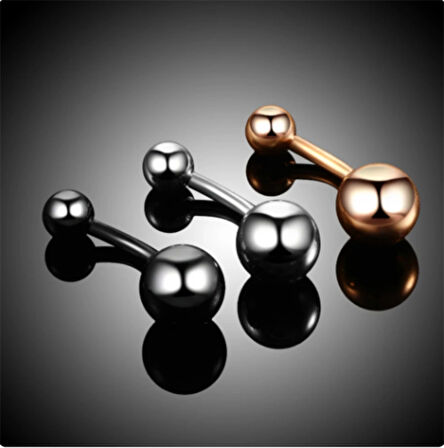 Begonia Accessories, 316L Cerrahi Çelik, Zirkon Taşlı Toplu Göbek Piercing Rainbow