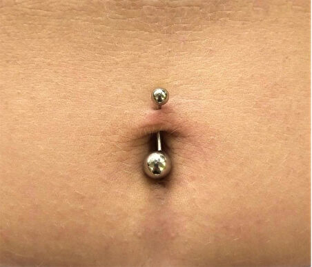 Begonia Accessories, 316L Cerrahi Çelik, Zirkon Taşlı Toplu Göbek Piercing Rainbow