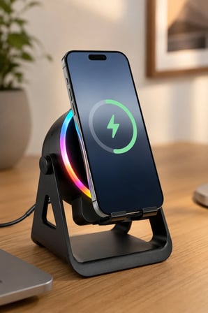 Sensörlü Kablosuz Şarj Özellikli Bluetooth Hoparlör Standlı USB Şarjlı Hoparlör Su Geçirmez