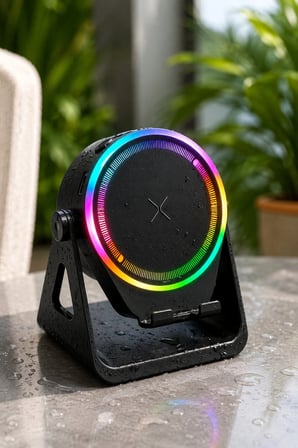Sensörlü Kablosuz Şarj Özellikli Bluetooth Hoparlör Standlı USB Şarjlı Hoparlör Su Geçirmez