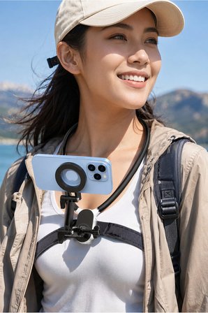 Manyetik Boyun Telefon Tutucu POV Çekim Askılı Vlog Kamera Aparatı