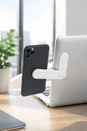 Manyetik Metal Telefon Tutucu Stand Çok Fonksiyonlu Braket Beyaz