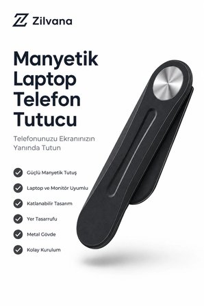 Manyetik Metal Telefon Tutucu Stand Çok Fonksiyonlu Braket Siyah & Beyaz