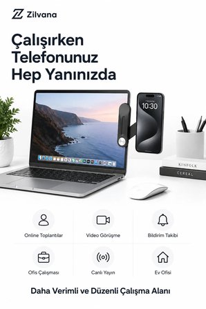 Manyetik Metal Telefon Tutucu Stand Çok Fonksiyonlu Braket Siyah & Beyaz