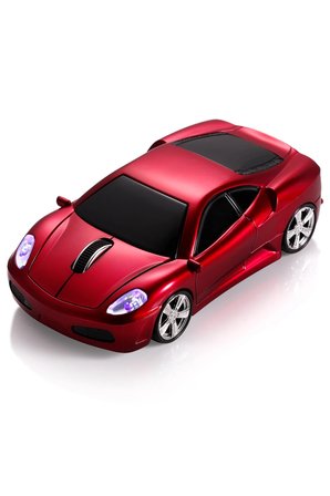 Spor Araba Tasarımlı Kırmızı Kablosuz Mouse USB Dongle Alıcılı