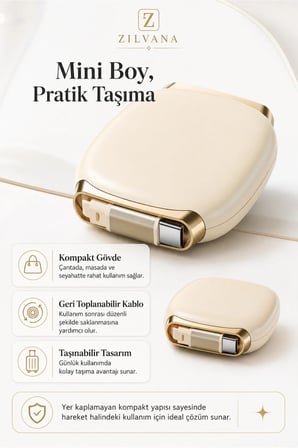 240W Type-C to Type-C Krem Teleskopik Şarj ve Veri Kablosu, Geri Sarılabilir Mini Tasarım, Kademeli Uzunluk Ayarı,Taşınabilir Hızlı Şarj Kablosu