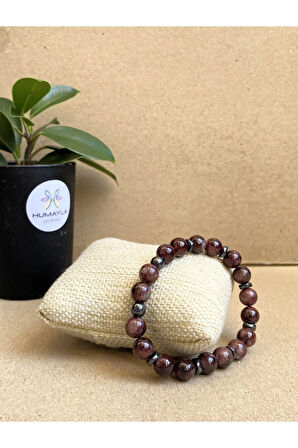 Granat Doğal Taş Bileklik Aa Kalite 8mm