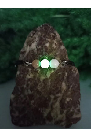 Gece Ve Gündüz Aktif Doğal Taş Bileklik (sertifikalı)(makremeli)