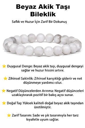 Doğaltaş Akik Taşı Charm Bileklik Şık Enerji Stres Başarı Bilekliği