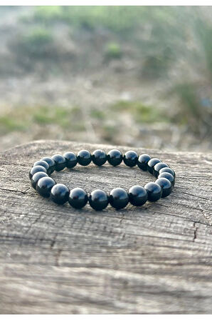 8 Mm Siyah Turmalin Taşı Erkek Kadın Doğal Taş Bileklik A Kalite