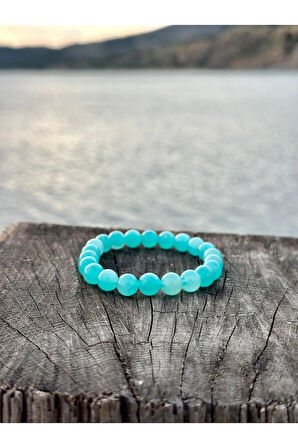 8 Mm Amazonit Taşı Erkek Kadın Doğal Taş Bileklik A Kalite