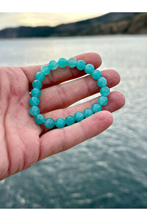 8 Mm Amazonit Taşı Erkek Kadın Doğal Taş Bileklik A Kalite