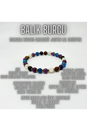 SERTİFİKALI BALIK BURCU DOĞAL TAŞ BİLEKLİK 6mm