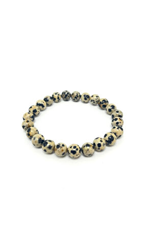 Dalmaçyalı Jasper 8mm Elastik Misinalı Doğal Taş Bileklik