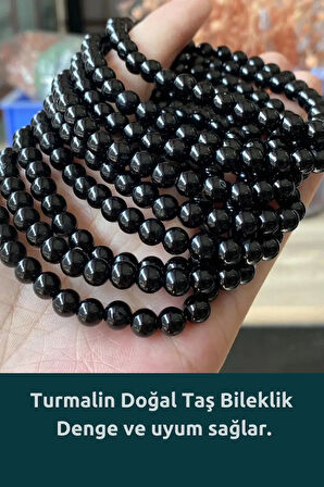 Turmalin Gerçek Doğal Taş Bileklik ( Denge Ve Uyum Sağlar ) 8 Mm Aa Kalite