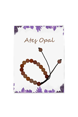 Ayarlanbilir İpli  Parlak Ateş Opal Doğal Taş Bileklik