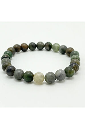 Sertifikalı Afrika Yeşim 8mm Elastik Misinalı Doğal Taş Bileklik