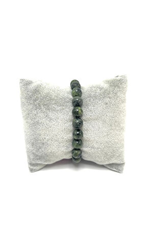 Sertifikalı Yeşim 8mm Elastik Misinalı Doğal Taş Bileklik