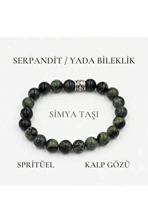 Doğal Şifalı Taş Bileklik | Serpantin / Yada Doğal Taş Bileklik 8 Mm Simya Taşı