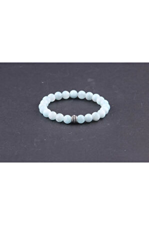 Sertifikalı Larimar Doğal Taş Bileklik 8 mm B880