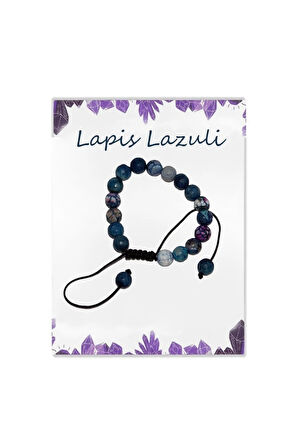 Ayarlanabilir İpli Parlak Lapis Lazuli Doğal Taş Bileklik