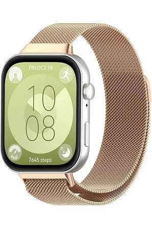 Huawei Watch Fit 3 / Fit 4 / Fit 4 Pro Uyumlu Metal Çelik Örgü Hasır Mıknatıslı Kordon