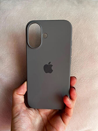 iPhone 16 PLUS İçi Kadife Logolu Silikon Lansman Kılıf