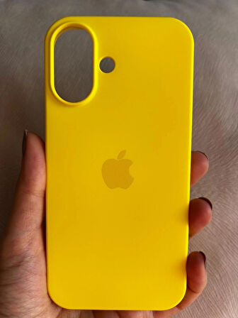iPhone 16 PLUS İçi Kadife Logolu Silikon Lansman Kılıf