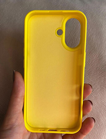 iPhone 16 PLUS İçi Kadife Logolu Silikon Lansman Kılıf