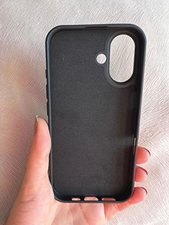 iPhone 16 PLUS İçi Kadife Logolu Silikon Lansman Kılıf